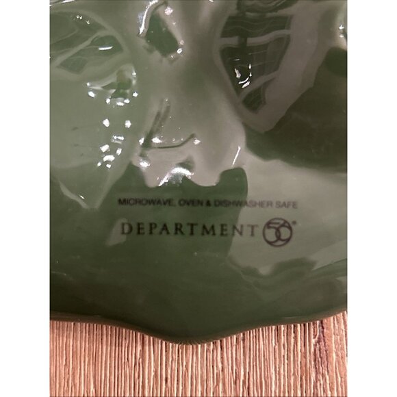 Department Dept 56 Green Egg Serving Platter Cabbage Leaf Majolica Easter - Picture 4 of 4